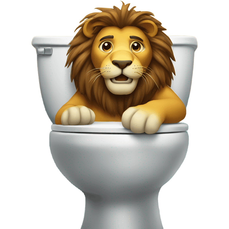 A lion on the toilet emoji