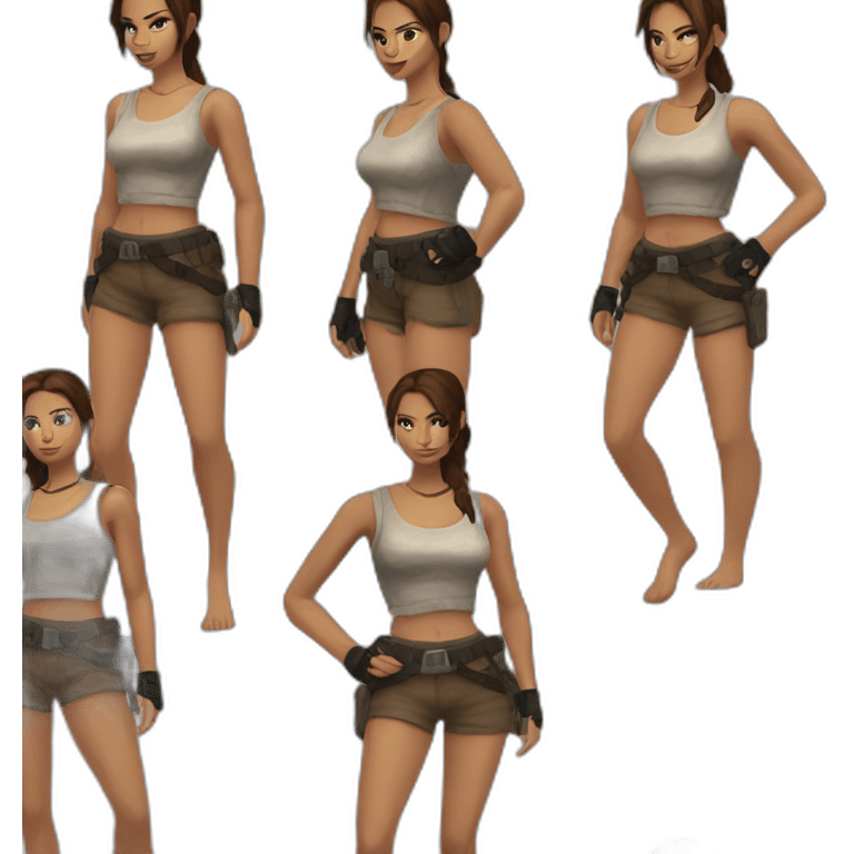 Lara croft in crop top emoji