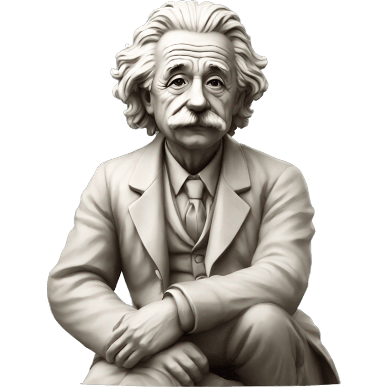 sitting philosopher-statue as albert einstein emoji