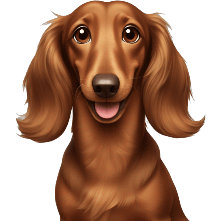 Happy Brown Long-haired dachshund emoji