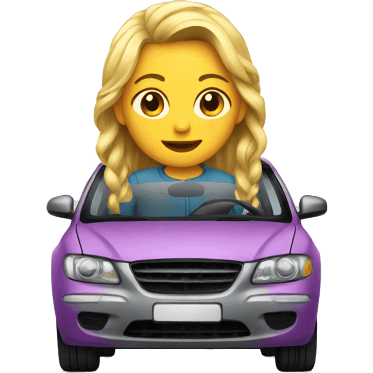 Girls in car emoji