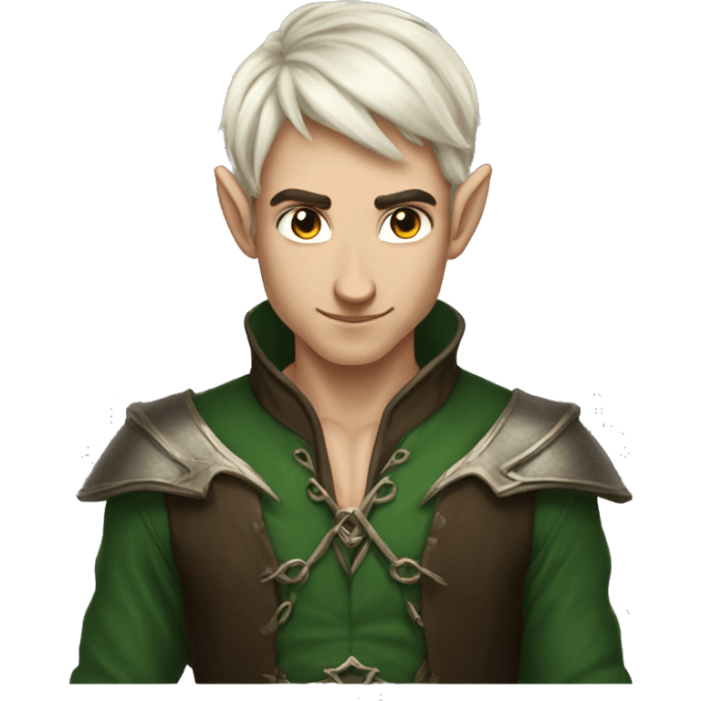 male elf fantasy dark hair emoji