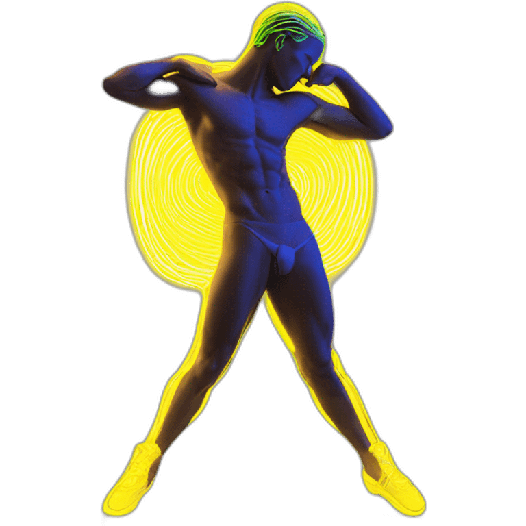  male dancer neon sign booty emoji