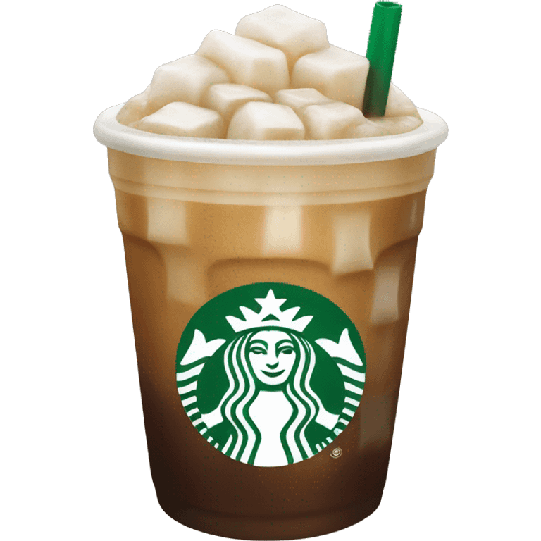 Starbuck ice coffee with ice cubes emoji