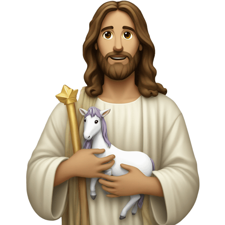 jesus holding unicorn emoji