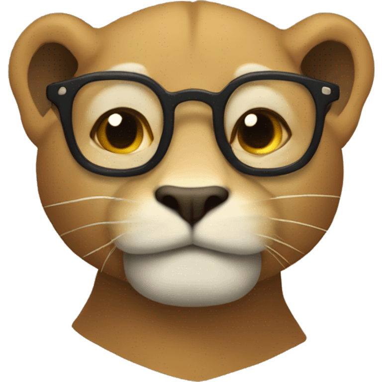 singa dengan kacamata emoji