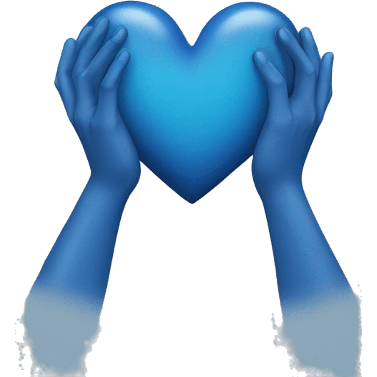 blue heart hands emoji