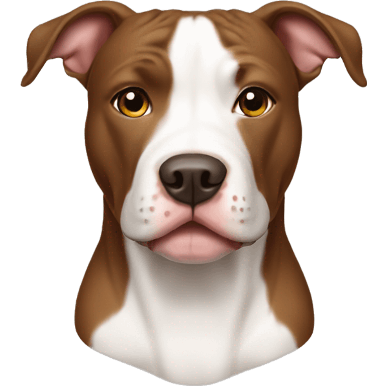 brown and white pit bull dog emoji