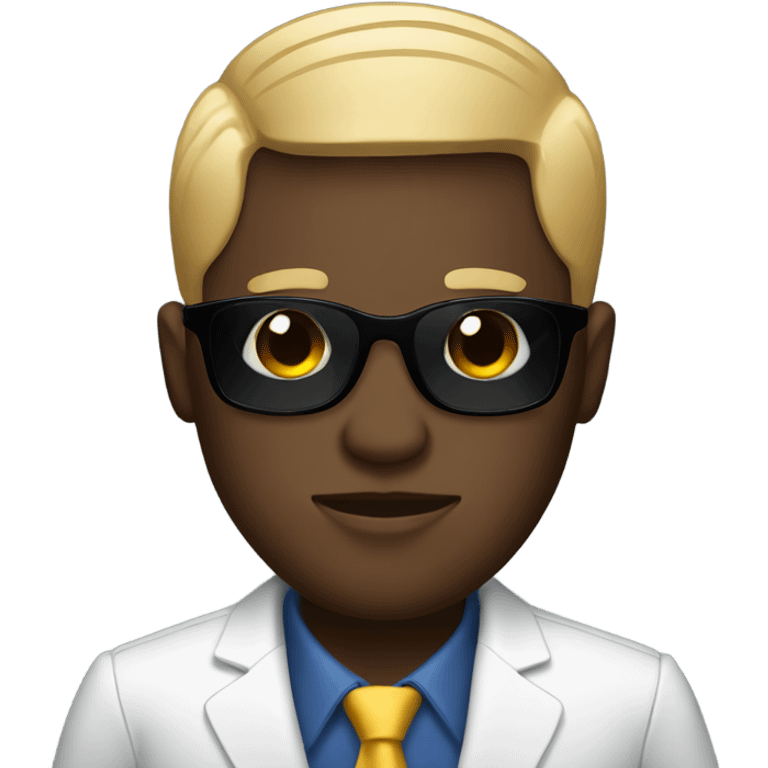 a black man with a bowlcut with sunglasses and wearing a blazer emoji