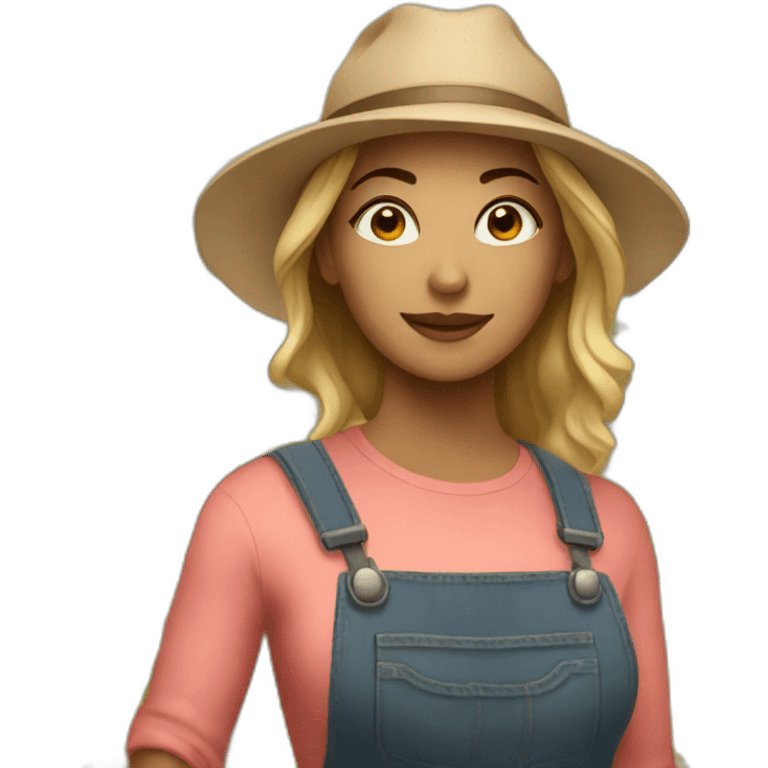 Woman on the farm, female energy emoji