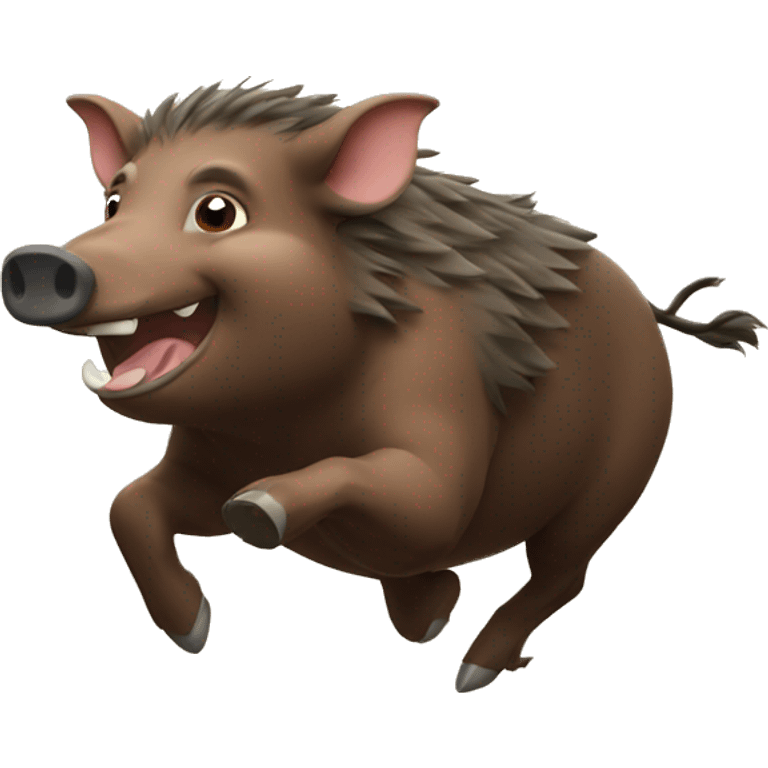 Happy Boar running emoji