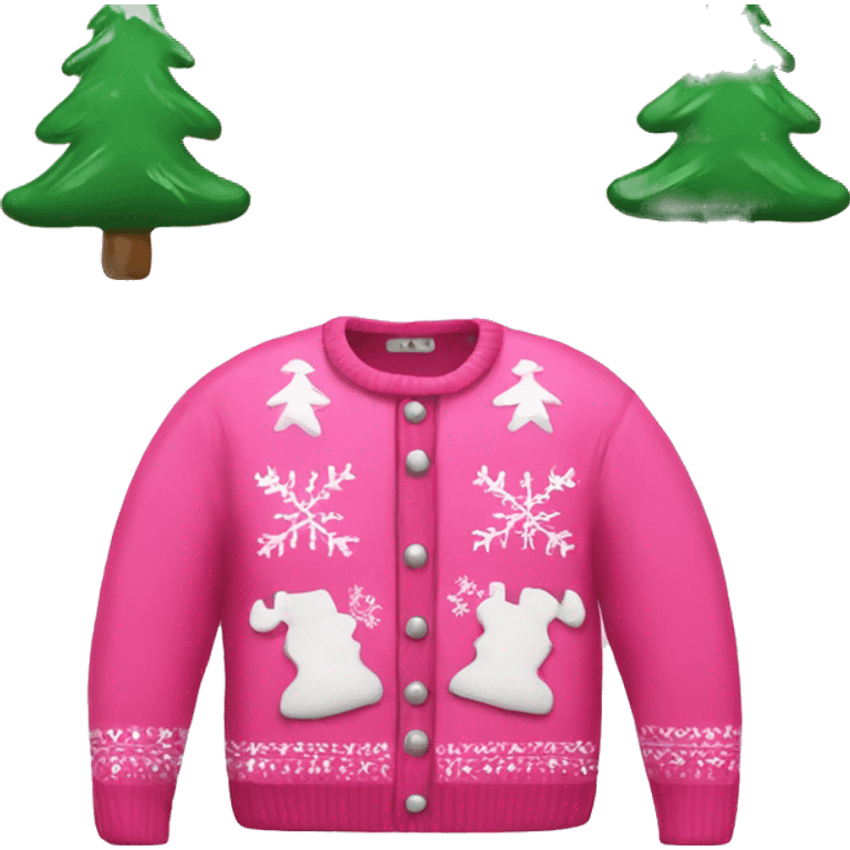 Pink ugly christmas sweater emoji