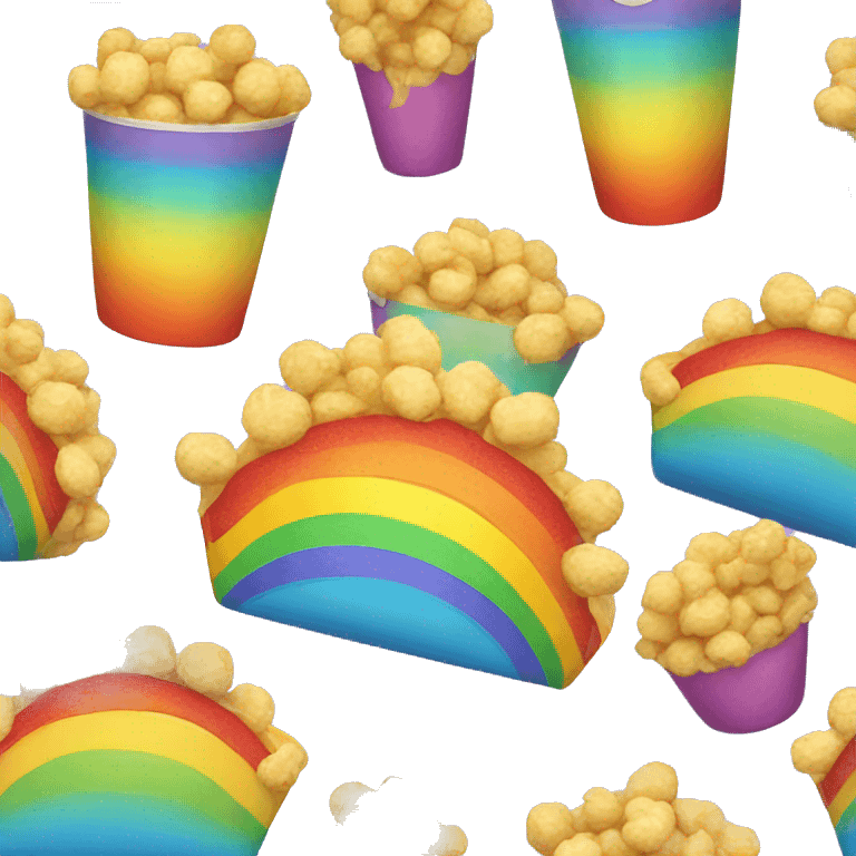 Rainbow popcor emoji