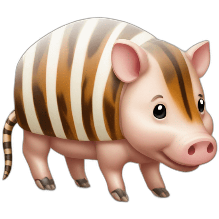 Tiger striped brown white mottled pig armadillo cow centipede insect emoji