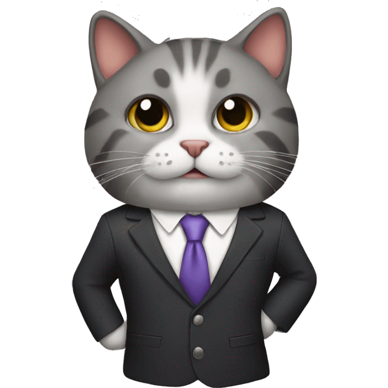 Cat in a suit emoji