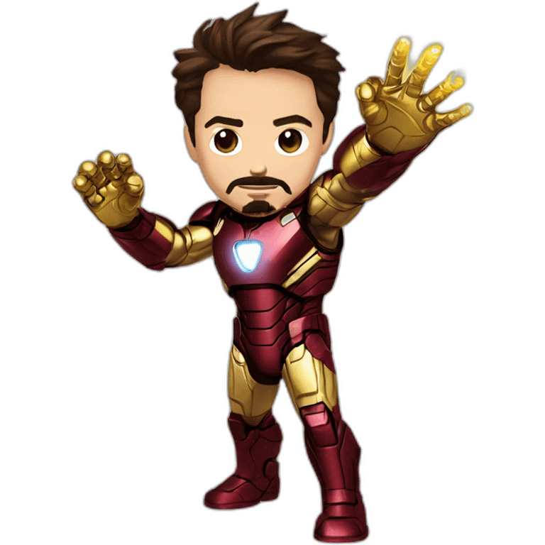 Tony stark snap your fingers with the infinity gauntlet emoji