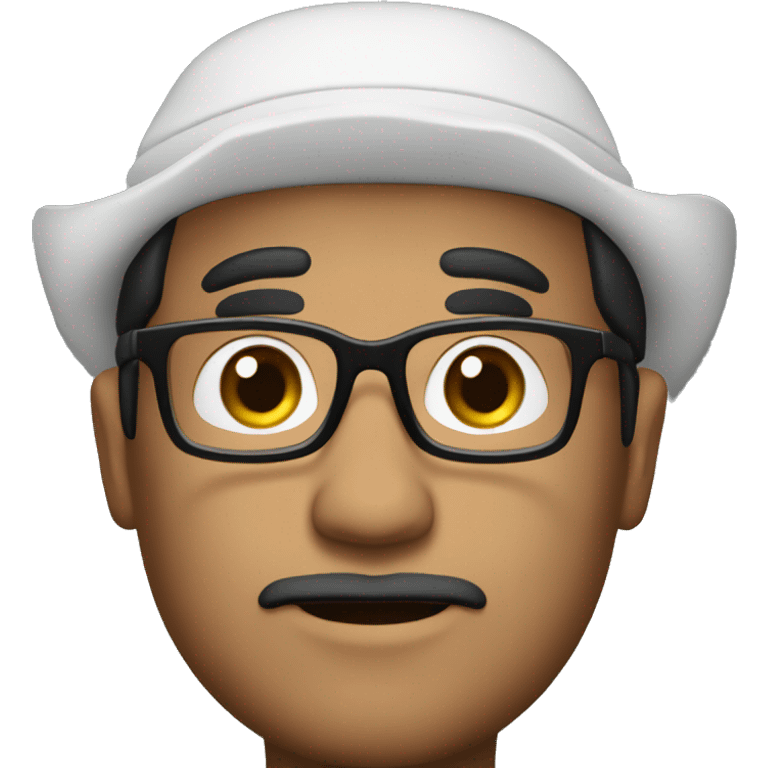 Man with glasses, dark hair, no facial hair, wearing colonial tricorne hat emoji