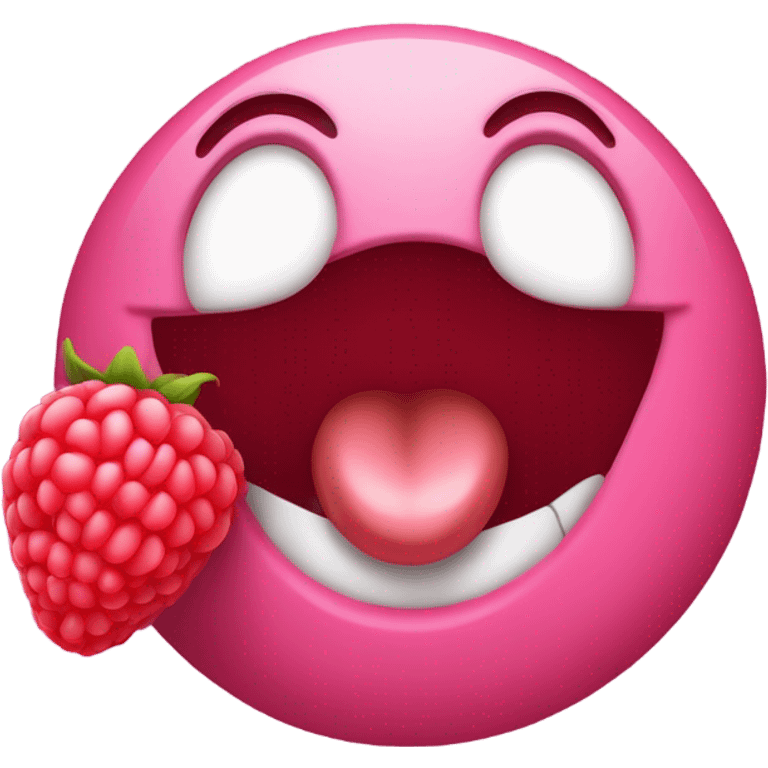 Blowing a raspberry emoji