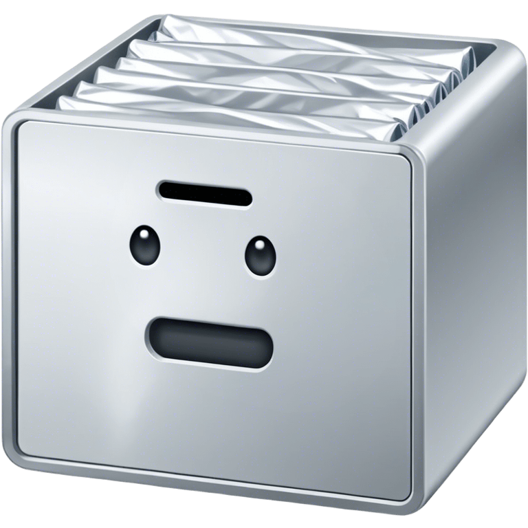 Drawer in aluminium foil emoji