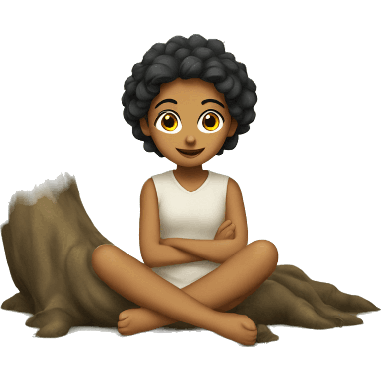 Anjali sitting under a tree  emoji