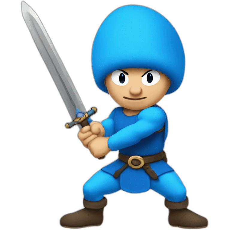 Smurf swordsman emoji