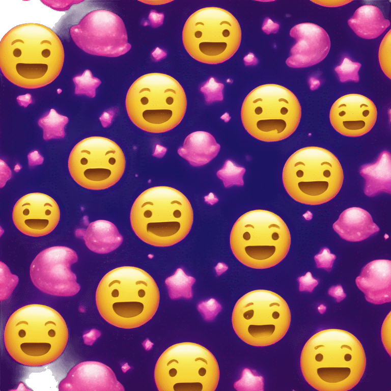 Baby Kawaii neon glitter sea smiley face emoji    emoji