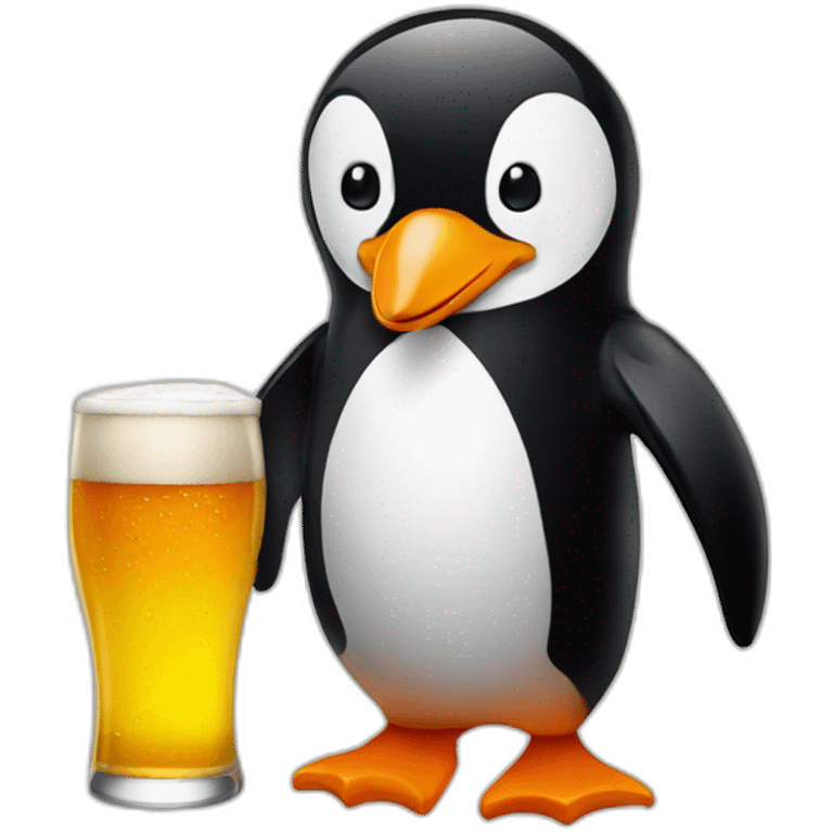 Linux Penguin with a beer emoji