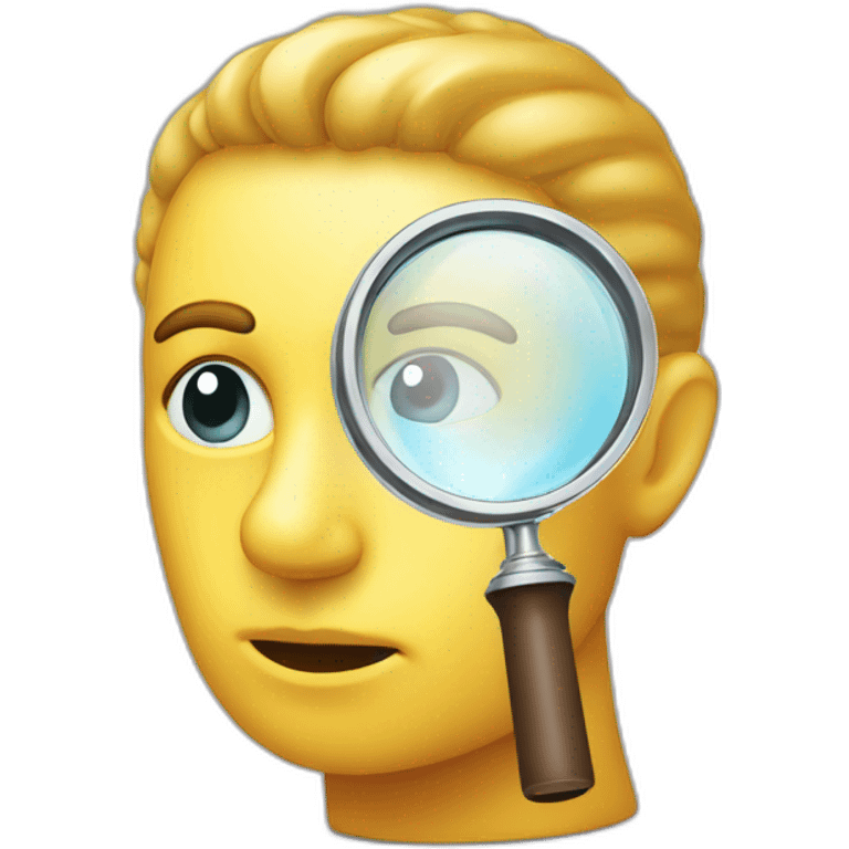 thinking head with a magnifying glass): to indicate investigation or in-depth research on a subject emoji