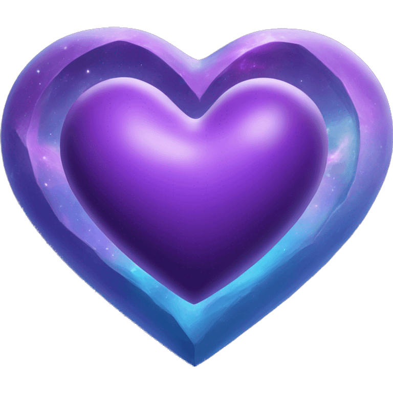 purple and blue heart shape planet with angle ring emoji