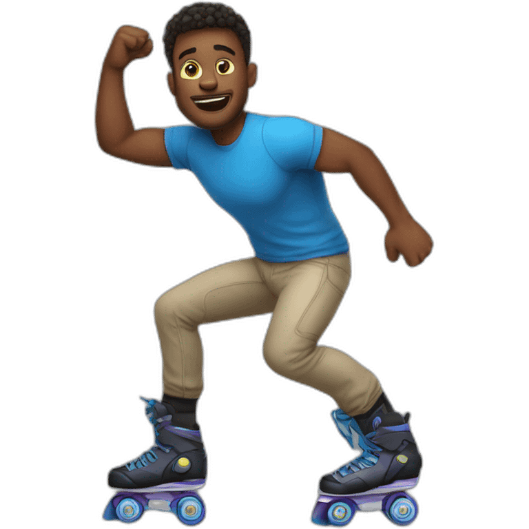 Strong guy in artistic roller blades emoji