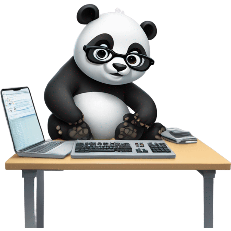 Panda hacking emoji