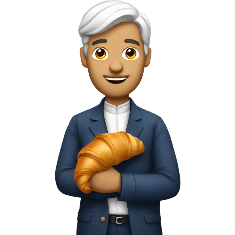 french man with a croissant emoji