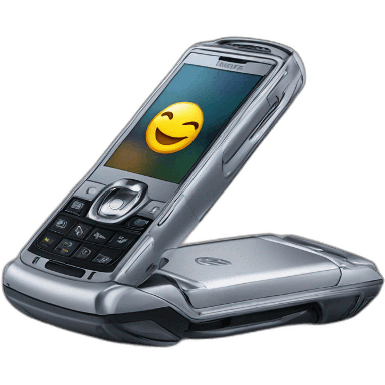 open Motorola Razr V3 mobile device with the iconic clamshell design emoji