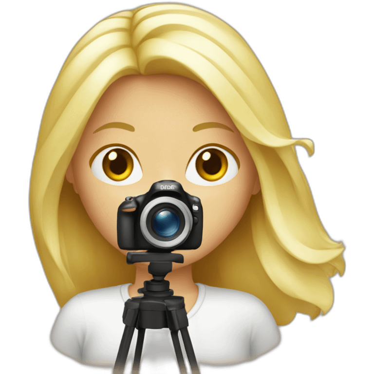 The blonde with photo camera emoji