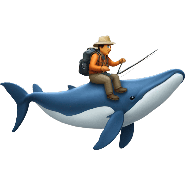 fisherman riding a humpback whale emoji