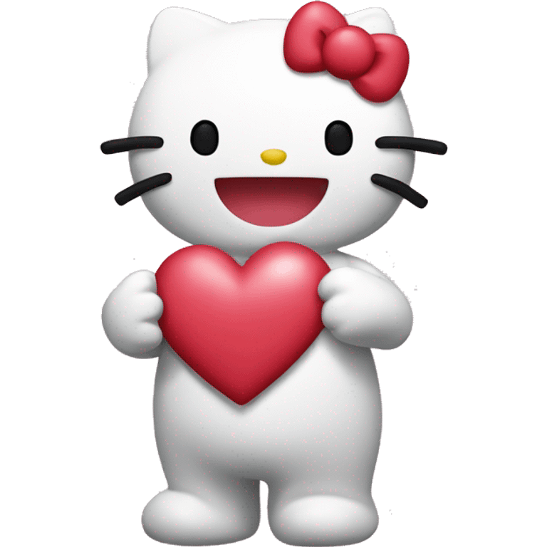 hello kitty with heart emoji