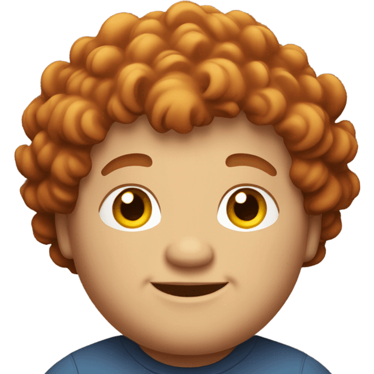 Redish poor curly hair guy chubby smiling emoji