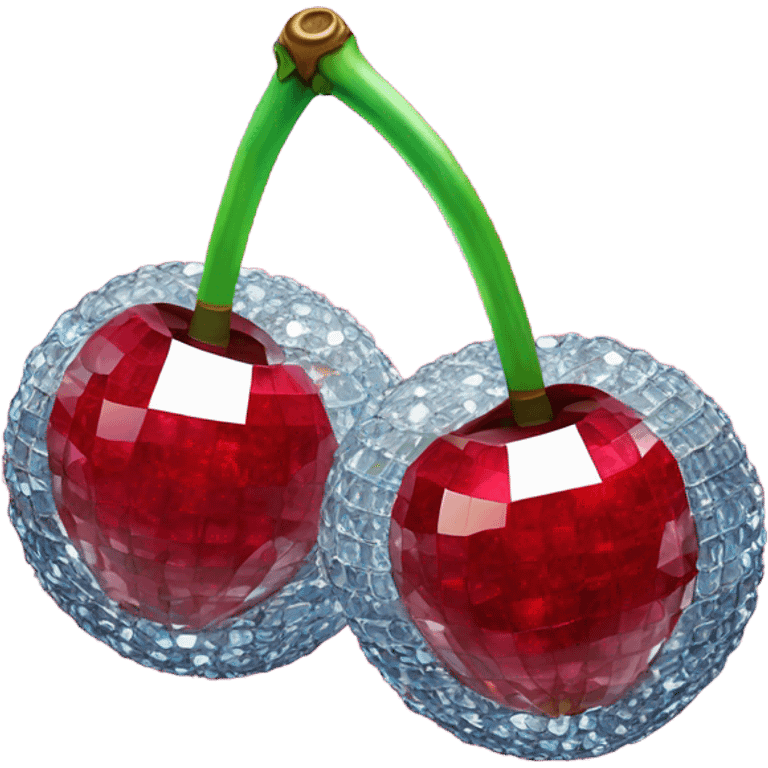 2 Disco ball cherries connected emoji