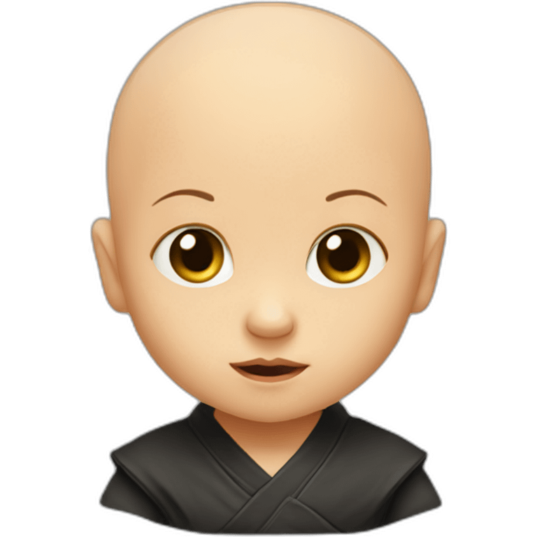 A ninja baby without hair emoji