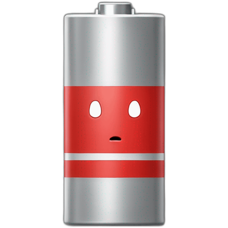 AA battery red color with a sad face emoji