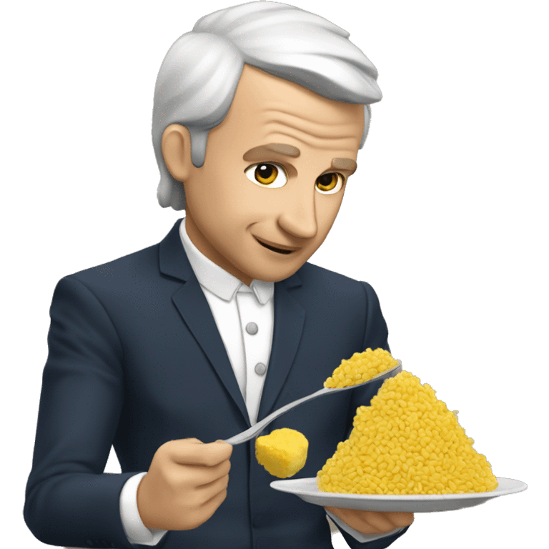 Macron qui mange des pâtes  emoji