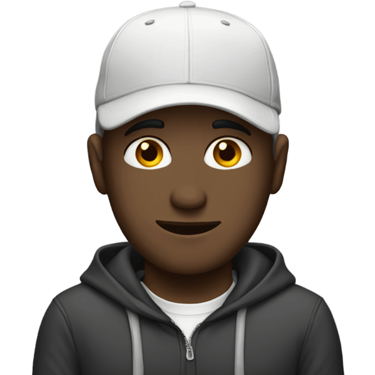 Tall white guy in hoodie baseball cap emoji