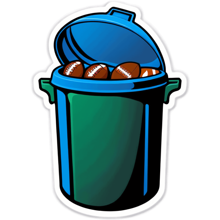 Garbage can with football american emoji