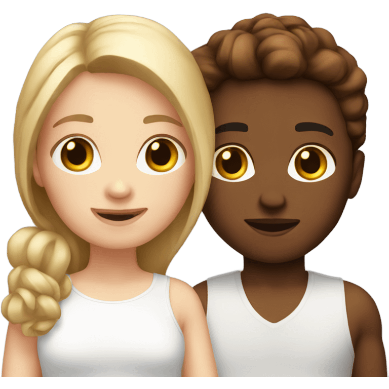 best friends both white with brown hair emoji