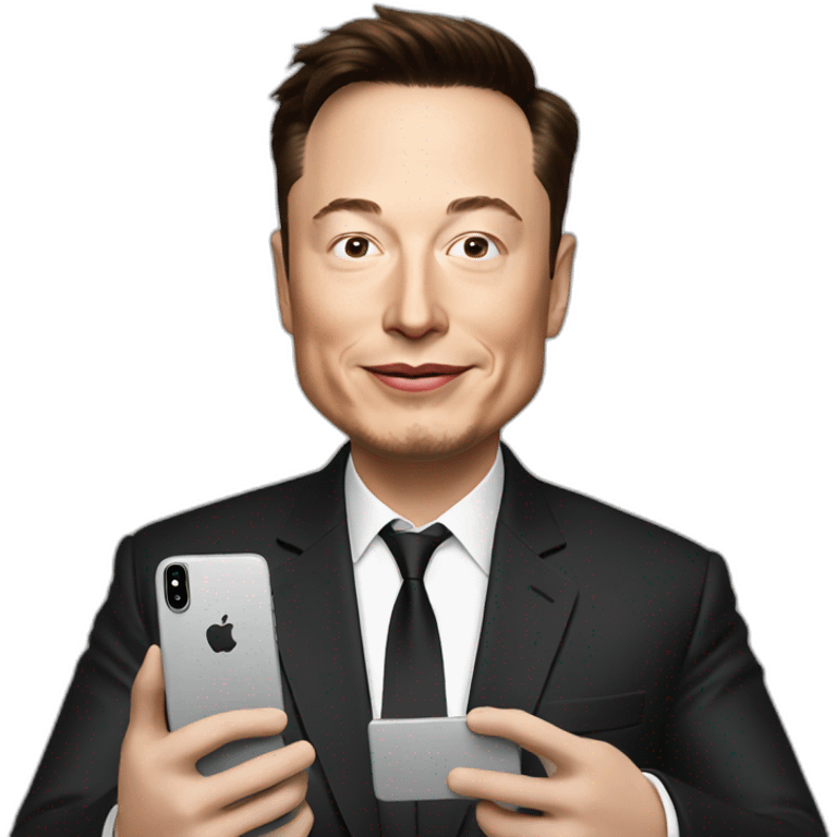 Elon musk with iPhone emoji