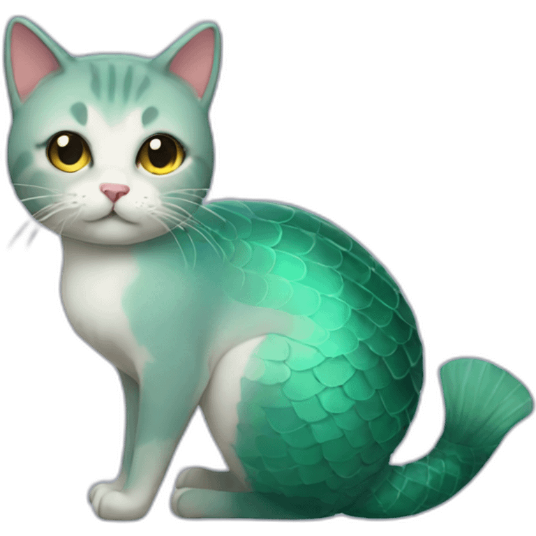 Cat with a mermaid tail emoji