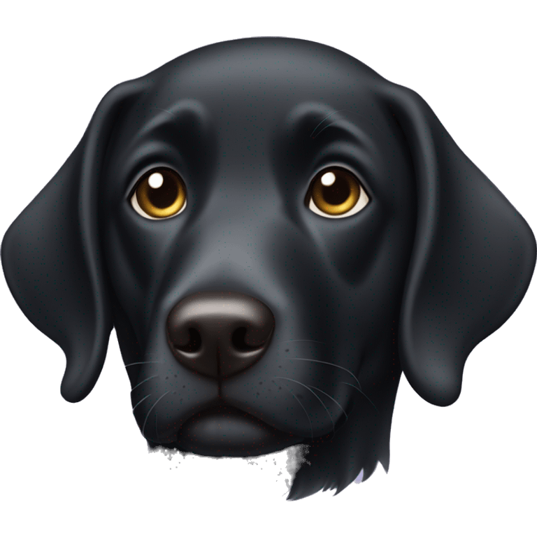 Curly black Labrador  emoji