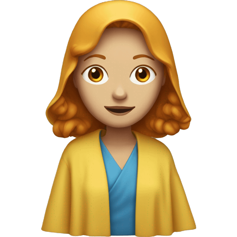 Ginger woman with blue eyes in yellow robes emoji