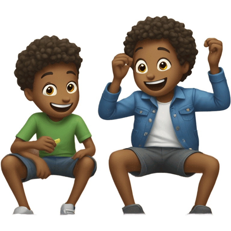 boys having fun indoors emoji