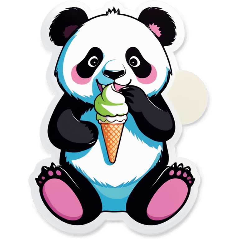 Panda eating ice cream emoji